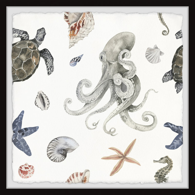 Ocean Dwellers - Single Picture Frame Print, 81cm H x 81cm W x 3.81cm D