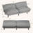 65” Futon multi-person sofa that can be converted into bed with adjustable back and ends-719449038