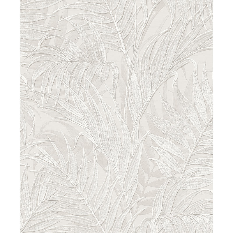 Échantillon de papier peint brodé Palm, Argent