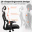 Comfy Breathable Ergonomic Task Chair With Headrest-1797174977