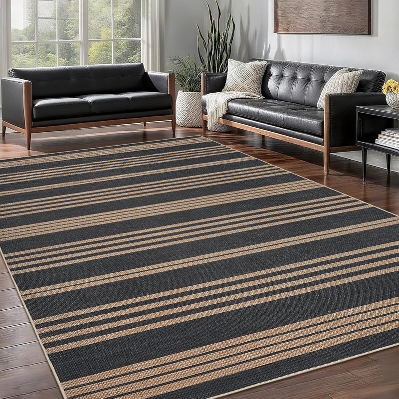 Tapis de couloir en jute 2 x 6 - lavable, antidérapant, tapis tissé pour la cuisine, le vestibule, la salle de bain et la salle de lavage (brun)