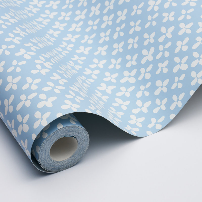Emerson Wallpaper, Ivory/Sky