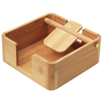 Natural Bamboo Napkin Holder For Table, Napkin Dispenser, Decorative Beverage Napkin Holder For Kitchen, Home,Bar