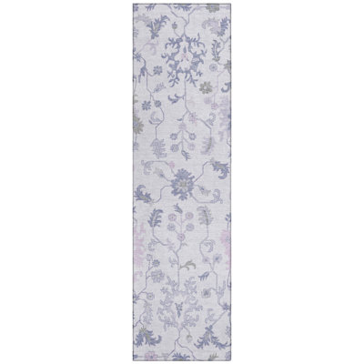 Machine Washable Indoor/Outdoor Xhevrie Lavender Rug