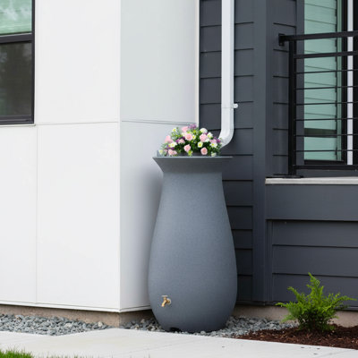 65 Gallon Rain Barrel with Planter Top