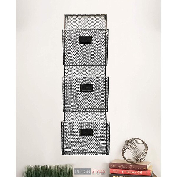 FixtureDisplays 5 Tier Wall Mount File Holder Black Literature