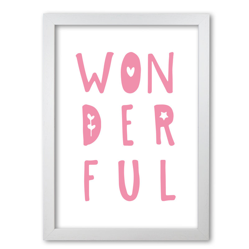 Wonderful - Print, 42 cm H x 30 cm W x 5 cm D, White Grain Frame