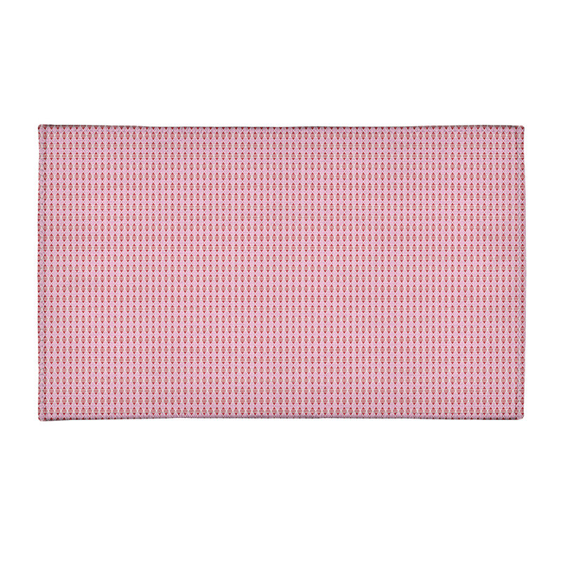 Tapis rose/rouge fait main géométrique, Rectangle 3 pi x 5 pi