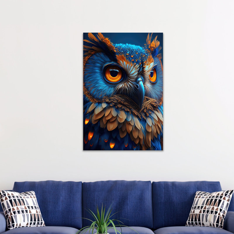 Owl Canvas Modern Wall Art For Halloween And Personalized Gift For Couple Ideal For Animal Lovers As Wall Decor