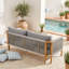Canapé de patio en bois avec 2 coussins et coussin d'assise-132589464