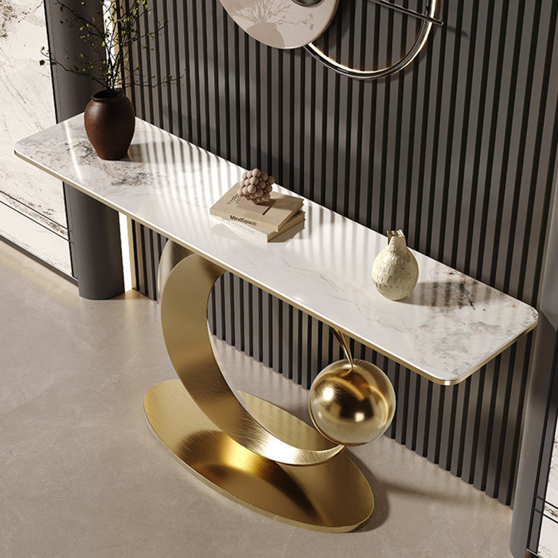 Console italienne de luxe italienne, 33.5" H x 70.9" W x 13.8" D, Doré
