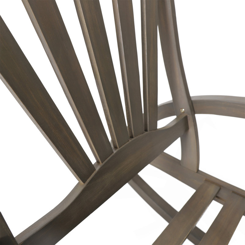Chaise berçante d'extérieur en bois, Gris