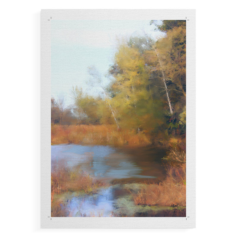 «River Scene I», reproduction encadrée, impression sur toile seulement - NON encadrée, H 18 po x l 12 po