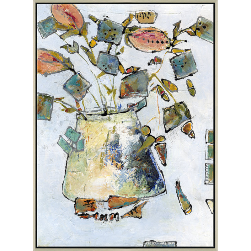 Fleurs en pot par Jill Krasner, Cadre chromé