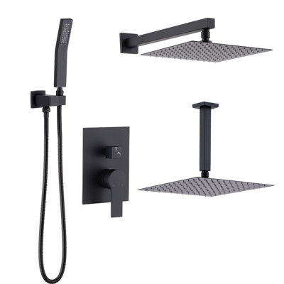 Système de douche à pluie de plafond de 10 pouces avec pomme de douche à main Topcraft