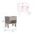 22" Light Gray One Drawer Faux Wood Nightstand