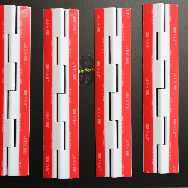 White Acrylic Hinges - No Glue Required Self-Adhesive White Plastic 200mm