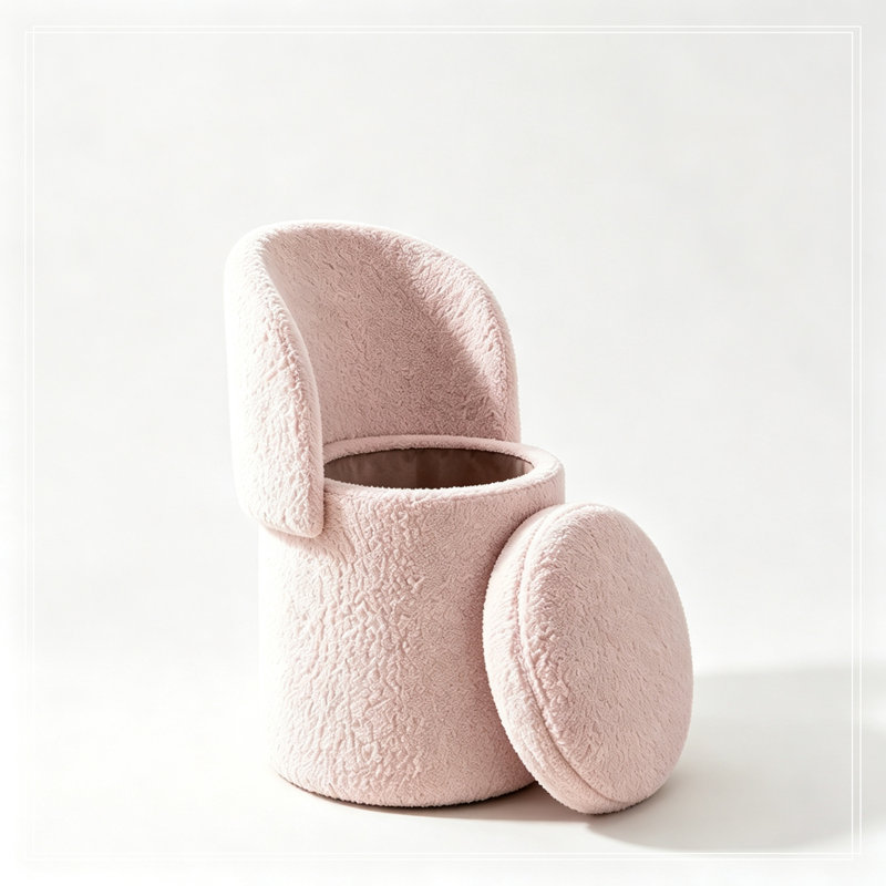 Fauteuil demi-tonneau avec rangement à plateau rabattable, Pink