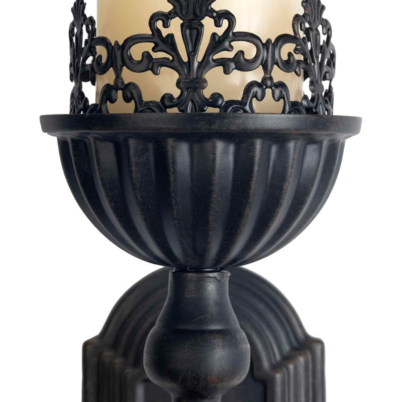 Ensemble de 2 appliques murales gothiques en fer noir, porte-bougies muraux en forme de couronne et de sceptre pour la décoration murale de la maison