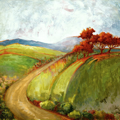 Trail To Red Tree Hilltop - Wrapped Canvas Painting