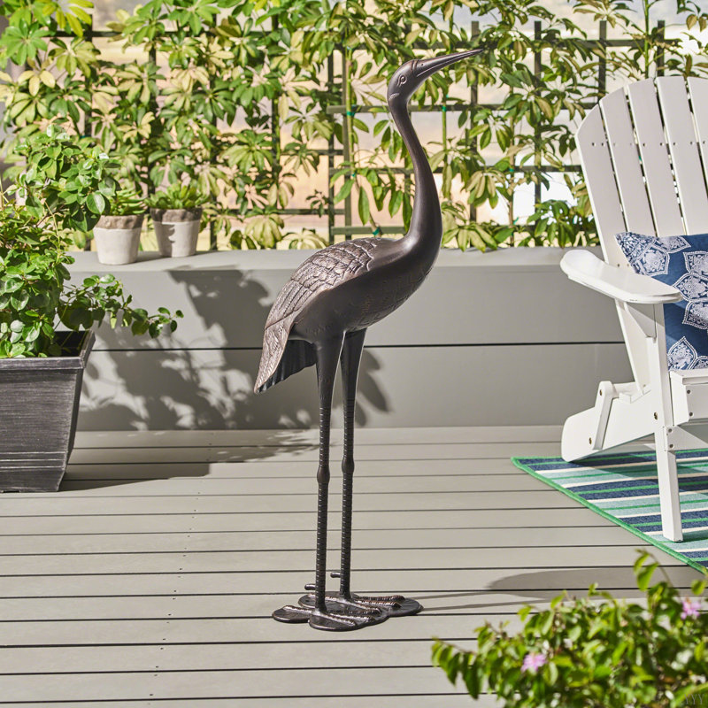 Statue de jardin oiseau en métal résistant à la rouille