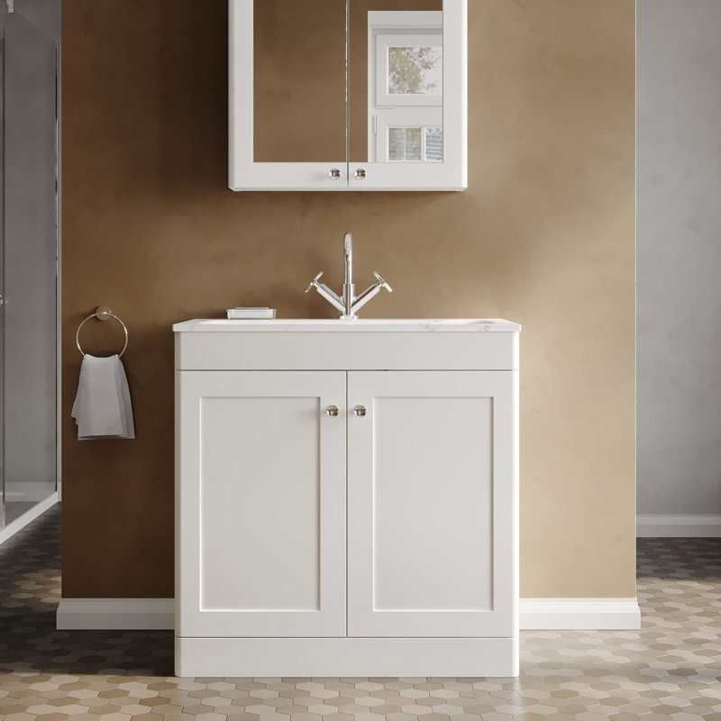 Classique Bathroom Vanity, Satin White, 81 cm W