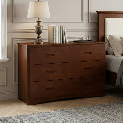 Antani 48" Transitional Wood Dresser with 6-Drawers, Roller Side Glides & Integrated Cutout Handles