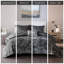 Housse de couette luxueuse en velours gris pour lit double / grand, plateau à losanges avec attaches de coin intérieures, lavable à la machine, housse incluse, 2 taies décoratives, 1 coussin double / grand-121269079-121269085