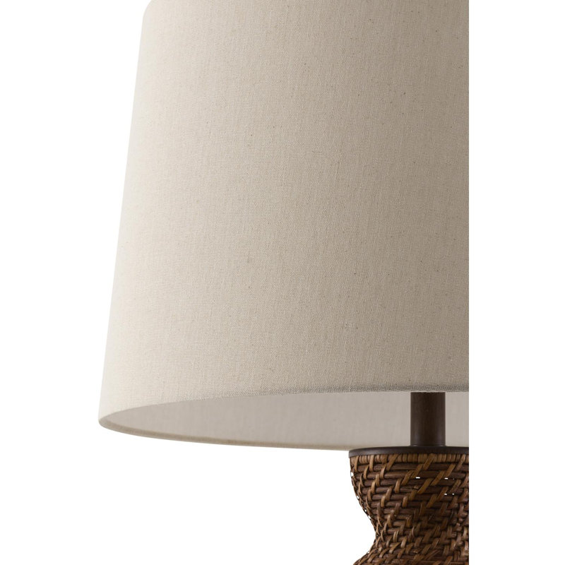 Clarece Wicker/Rattan Table Lamp, Dark Brown