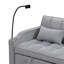 Canapé futon moderne et fonctionnel avec causeuse en velours avec lit escamotable, dossier inclinable réglable, coussins décoratifs, poches, idéal pour le salon-538083299