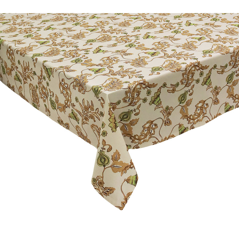 Paisley Vine Tablecloth, Beige/Green/Brown
