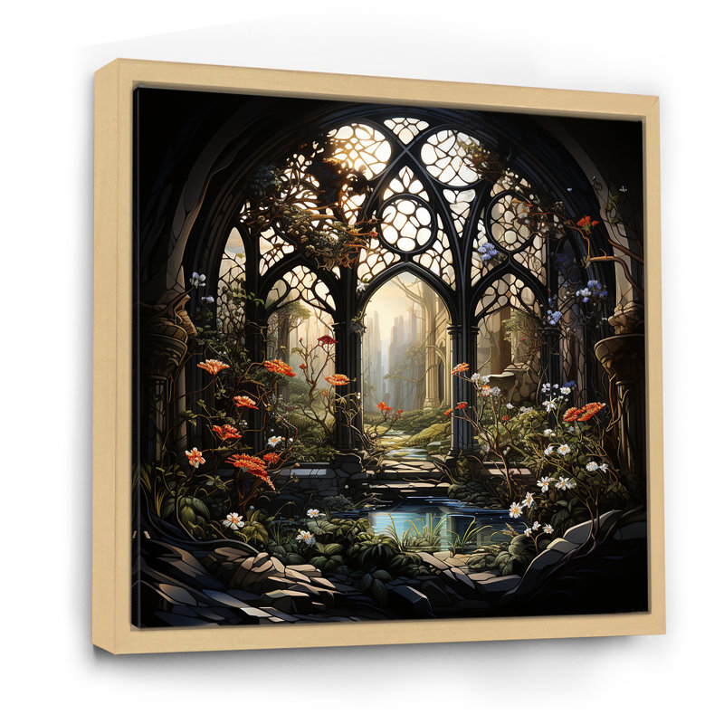 «Church Church», impression florale sur toile, Cadre naturel flottant, H 36 po x l 36 po x P 1,5 po