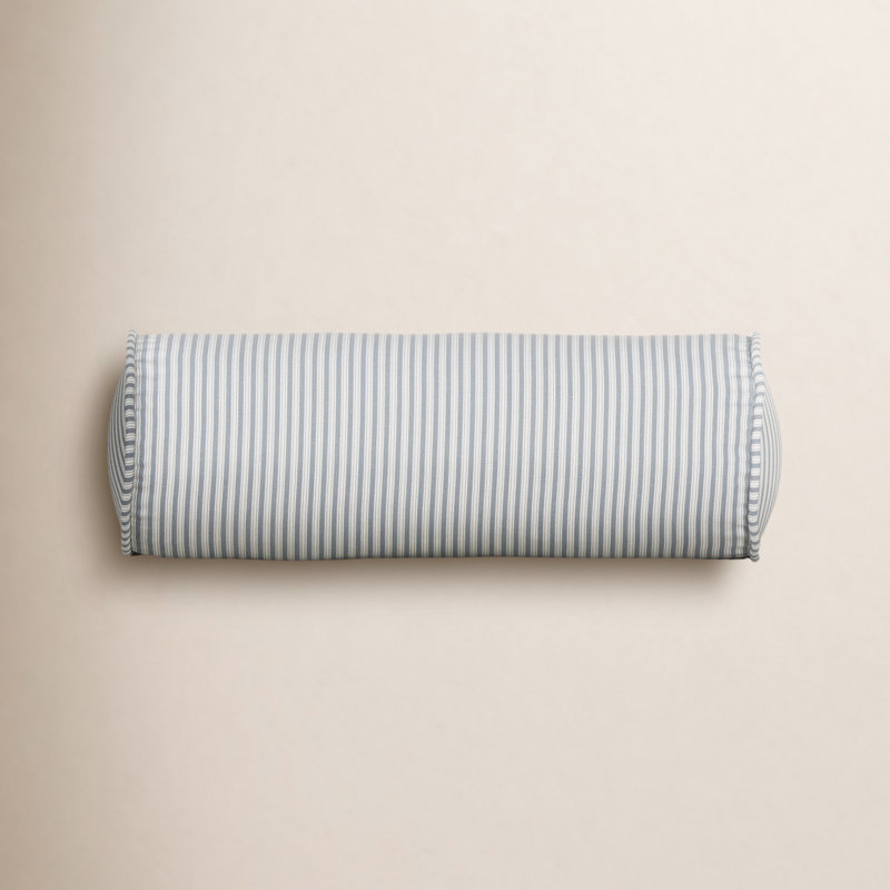 Birch Lane Polo Stripe Calypso Piped Bolster Pillow, Polyester, Blue