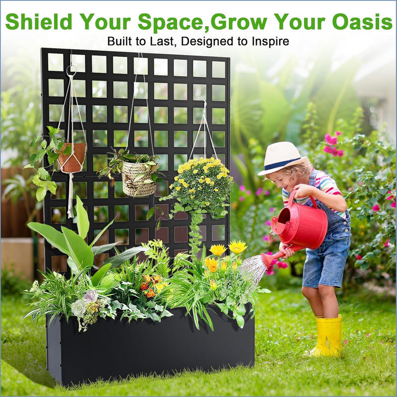 Metal Raised Garden Bed, Black