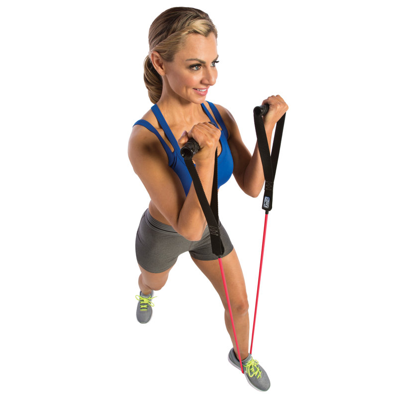 Puissance professionnelle de 30 lb Gofit® Tube de résistance avec poignées (rouge)