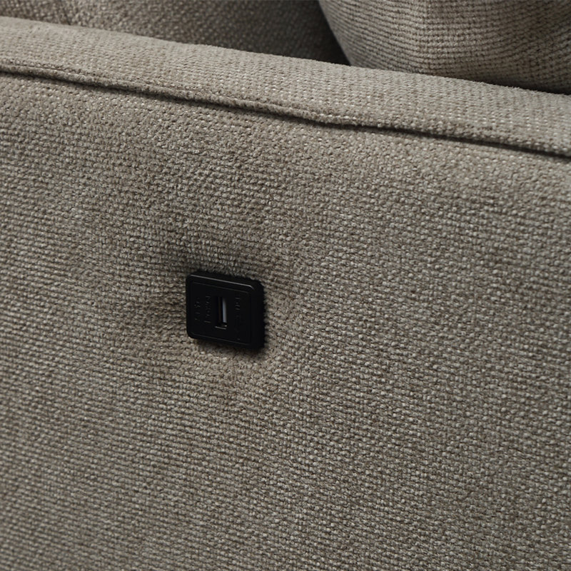 Anwita Recessed Arm Standard Loveseat, 100% Linen Gray, 35.03" H x 56.7" W x 31.9"D