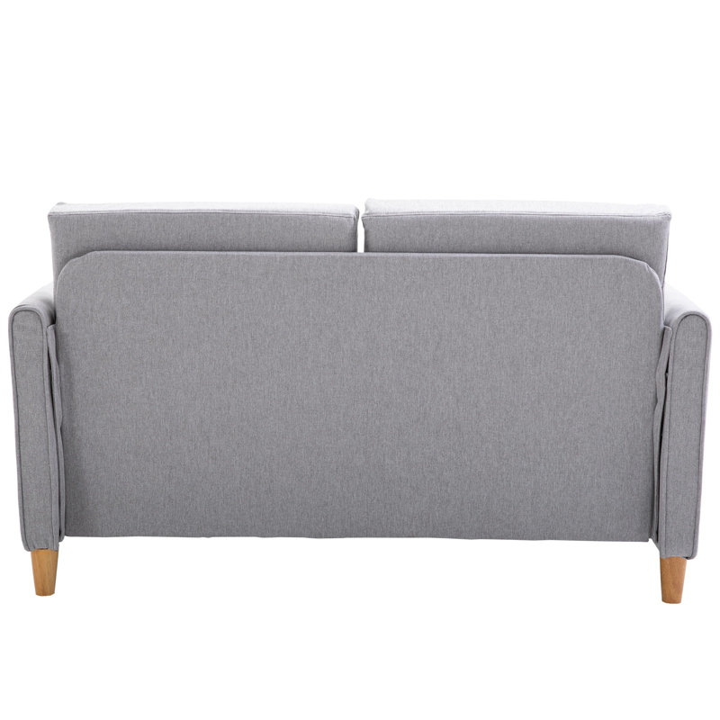 Leela 2 Seater Linen Loveseat, Grey