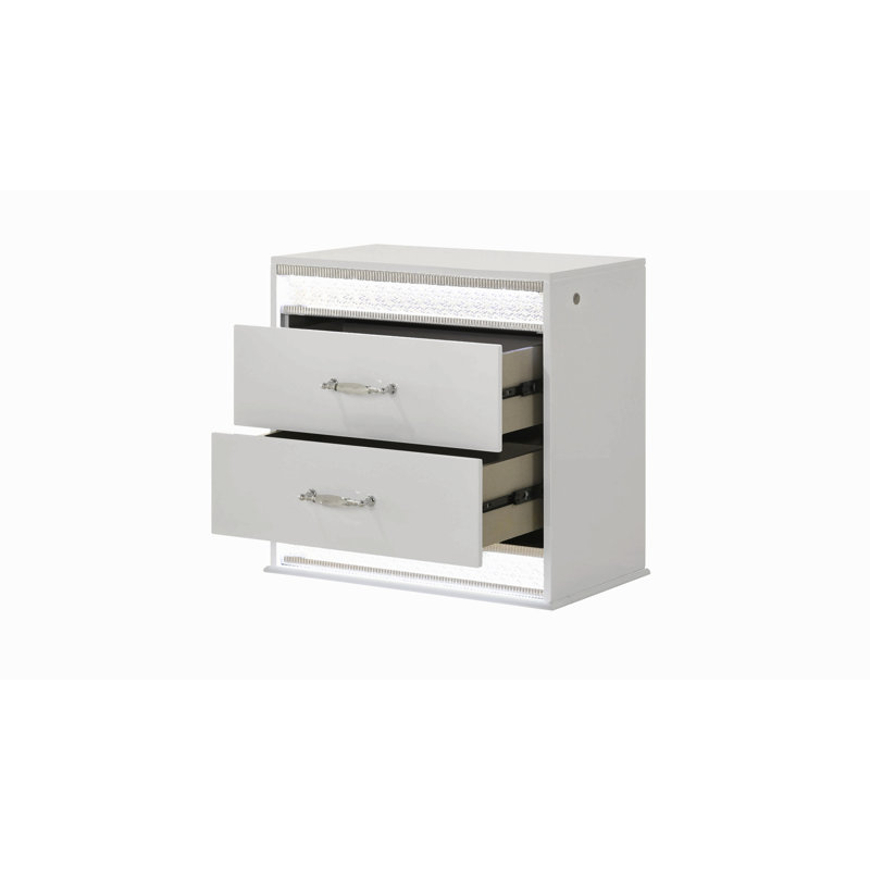 Table de chevet 2 tiroirs Glam