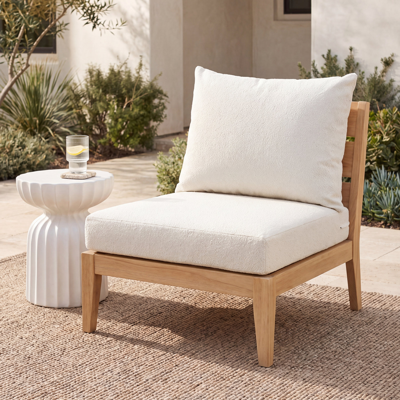 30" Seat and Back Cushion, Ivory, 23 in W x 25 in D x 5 in H