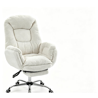 Cross Legged Office Chair - Ergonomic Chair with Reversible Armrests, Adjustable Recline 90°-135°, Hidden Footrest & Black Finish for Office and Gaming