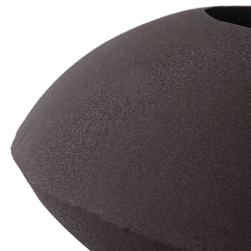 Handmade Cairn Bowl Indoor / Outdoor Metal Planter in Mocha Charcoal with drainage, 5" H x 11" W x 13.3" D