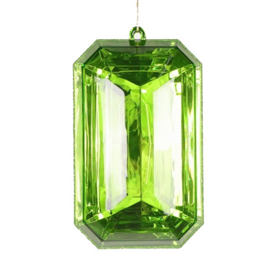  Ornement 8 po Citron Rectangle Jewel Glitter. Comprend 2 pièces par sac.