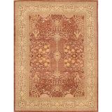 Wool Oriental Area Rug in Rose/Ivory