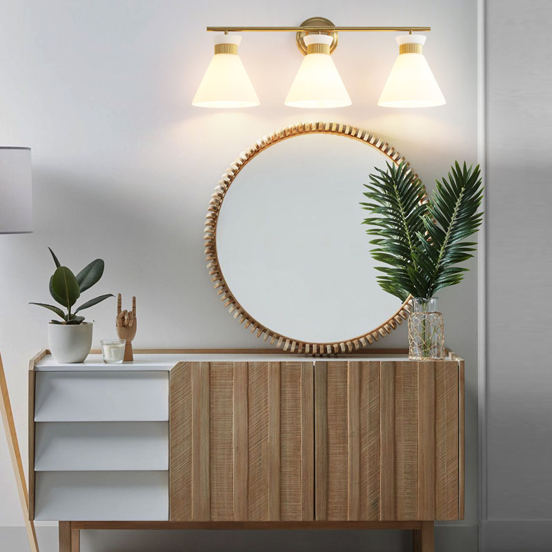 Kaylisa 3-Light Bathroom Dimmable Vanity Light, Gold
