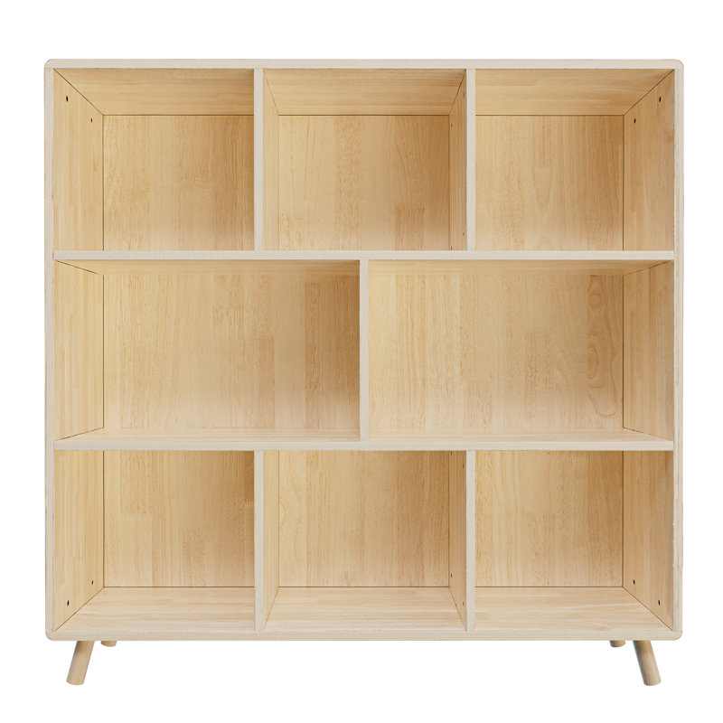 8 compartiments en bois de pin, compartiments optimisés, maison, construction verticale, bibliothèque facile à assembler, tablettes fixes, design, utilisation transversale, dossier solide pour plus de stabilité