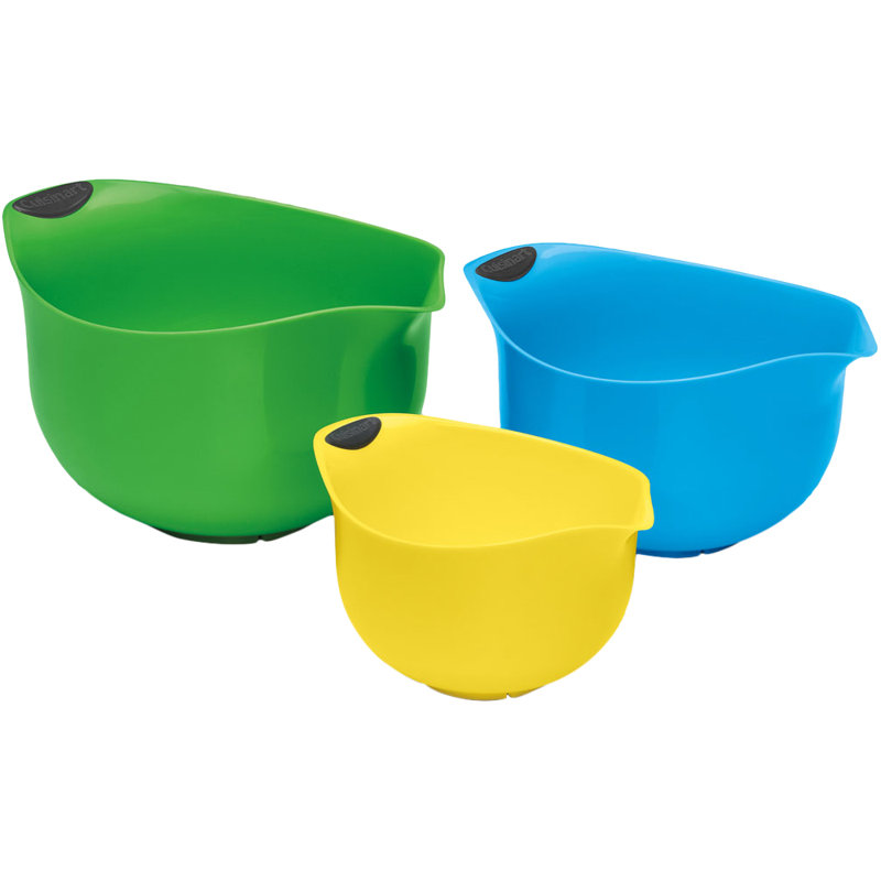 Ensemble de 3 bols à mélanger en plastique Cuisinart, Jaune / bleu / vert