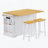 53Inch Large Kitchen Island With 2 Bar Stools, Power Outlet,Door Internal Storage Rack, Kitchen Storage Cart On 5 Wheels With Drop Leaf, 5 Open Side Racks, 3 Drawers-2088927965