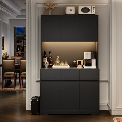 🥐 Premium 70.9” Baker’s Rack with Charging Station, LED Lights & Adjustable Shelves - Your All-in-One Kitchen Storage Solution