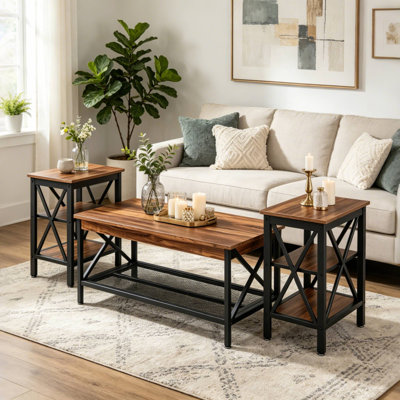 Ensemble de 3 petites tables basses Alonso
