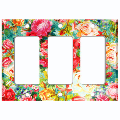 Patterned 3 - Gang Toggle Light Switch Standard Wall Plate